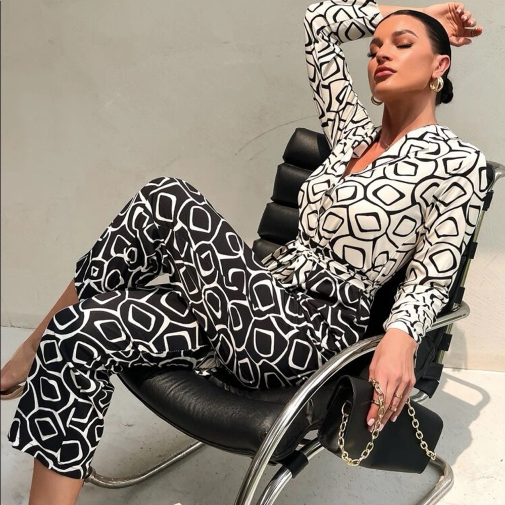 Black and white jumpsuit
